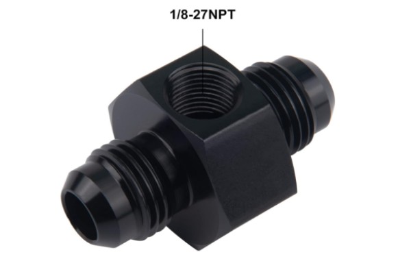 Male Flare Union Coupler with 1/8 NPT Gauge Port 