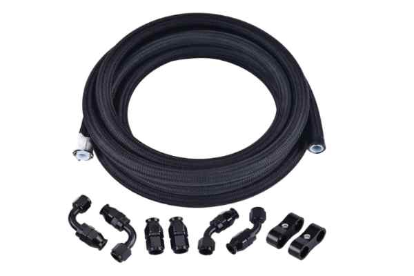 PTFE Fuel Line Fitting Kit,E85 Nylon Braided Fuel 